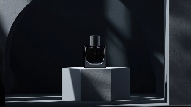 Dark perfume bottle display
