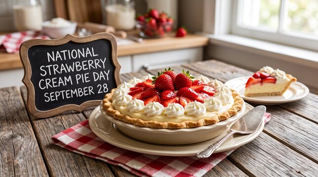 NATIONAL STRAWBERRY CREAM PIE DAY | SEPTEMBER 28