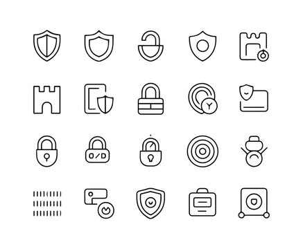 security ui icons shields lock encryption privacy protection symbols