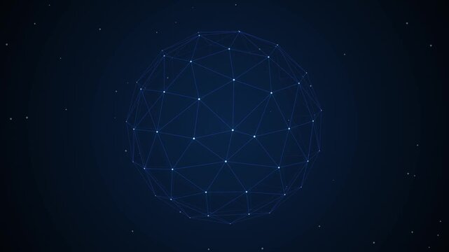 Animated Abstract Technology Particle Network Digital Background Loop Motion Graphic Loop Featuring Futuristic Digital Technology Elements for Corporate and UI Presentations