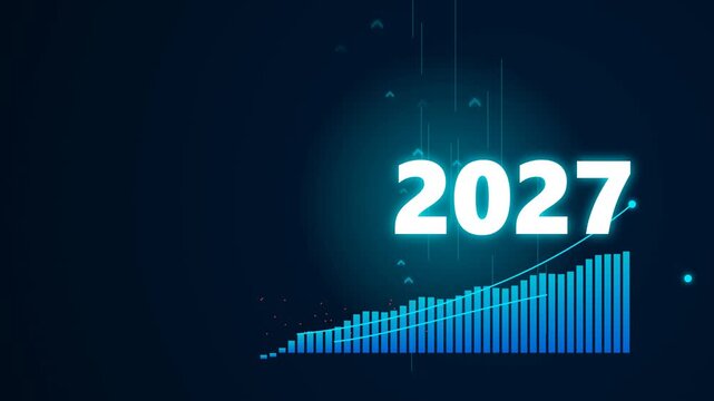 Animated Financial Trading Bar Graph Stock Market Analytics Hud Element Motion Graphic Loop Featuring Futuristic Digital Technology Elements for Corporate and UI Presentations