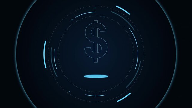 Animated Artificial Intelligence Automation Neural Network Hud Technology Motion Graphic Loop Featuring Futuristic Digital Technology Elements for Corporate and UI Presentations
