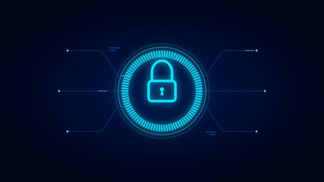 Animated Artificial Intelligence Automation Neural Network Hud Technology Motion Graphic Loop Featuring Futuristic Digital Technology Elements for Corporate and UI Presentations