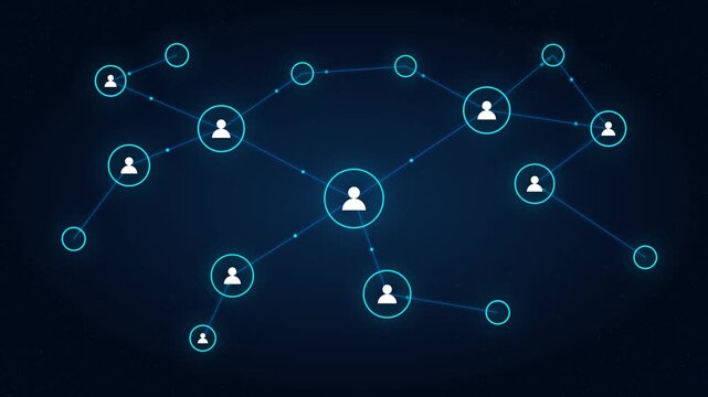 Animated Artificial Intelligence Automation Neural Network Hud Technology Motion Graphic Loop Featuring Futuristic Digital Technology Elements for Corporate and UI Presentations