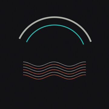 Collection of retro-futuristic cyber logo designs inspired by 1980s synthwave and electronic aesthetics. The collection combines neon geometric symbols, glowing cyan and magenta lines, futu