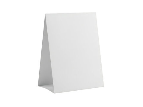 Blank white paper table tent card mockup