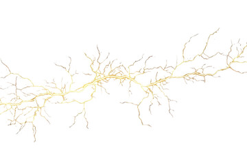 Fototapeta premium Pale yellow electrical discharge splitting into fine veins
