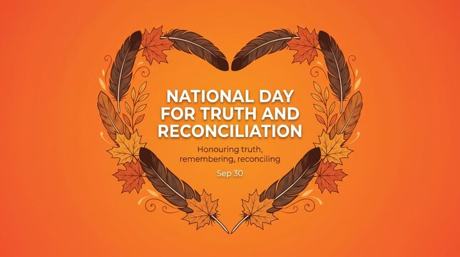 National day for truth and reconciliation feather heart illustration