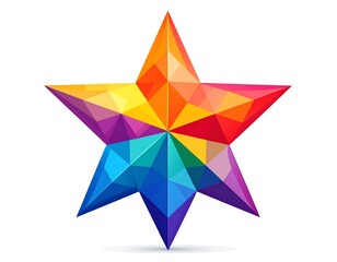 Fototapeta premium Multi-colored geometric 7-pointed star design.