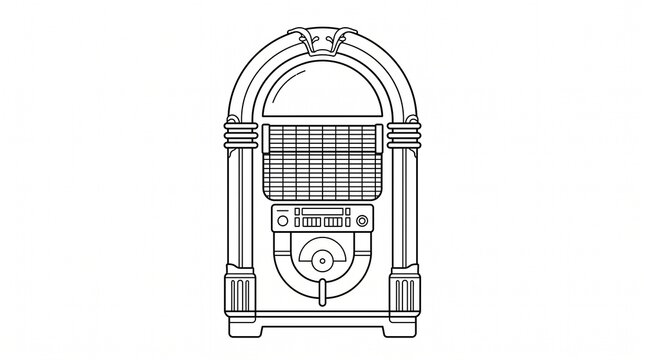 Vintage 1950S Jukebox Illustration