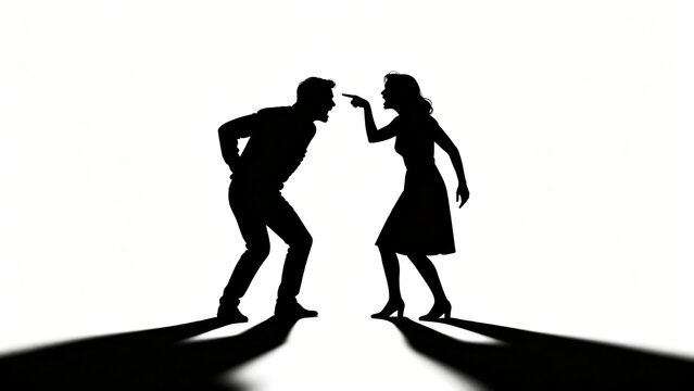 Silhouette Confrontation - Emotional Conflict and Argument