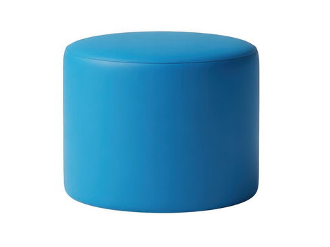 Small blue cylinder shape object for display pedestal isolated on transparent background