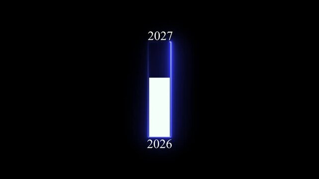 Abstract glowing Loading bar animation from 2029 to 2030 new year transfer animation. Year change conce
