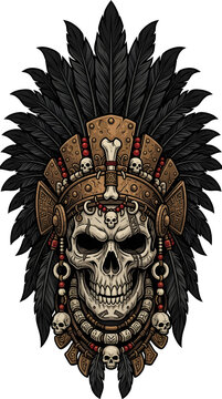 Tribal Skull Headdress Ancient Warrior Fantasy Warrior