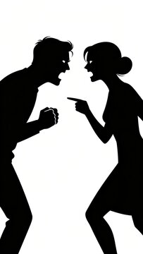 Silhouette Argument Conflict Emotional Confrontation