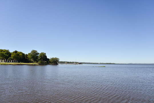 A Pier at Lake Ypacarai in San Bernardino, Paraguay