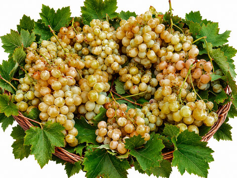 corbeille de raisins blanc