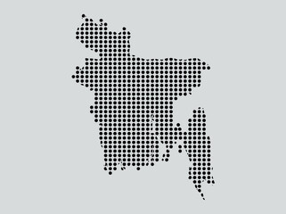 Obraz premium Abstract Dotted Map of Bangladesh - Modern Halftone Style Vector Graphic for Infographics and Geography