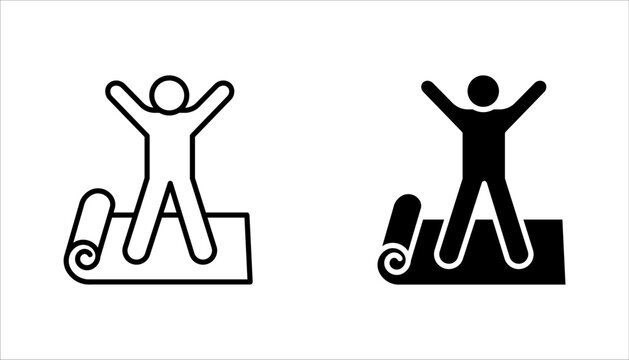 Yoga and meditation icons set. Yoga Pose, Meditation, Stretching icon. vector illustration on white background
