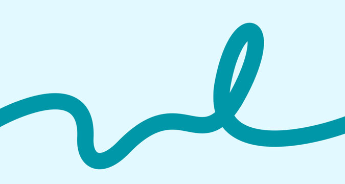 Curved minimalistic hand drawn line, modern trendy abstract background
