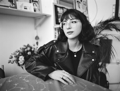 Portrait Of A Stylish Girl In A Studio