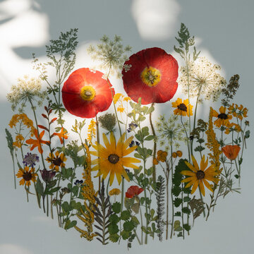 Two poppies meadow