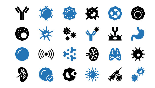 parasitology parasites and host vector interaction icon set vector.