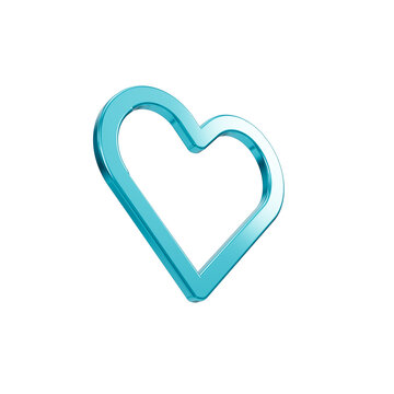 3d icon png transparent design featuring a glossy turquoise heart symbol floating isolated against a pure black background with vibrant glowing reflections representing modern love aesthetics and emot
