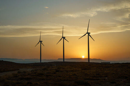 Wind Turbines at Sunset