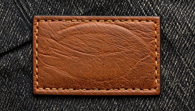 Blank brown leather jeans patch for apparel branding
