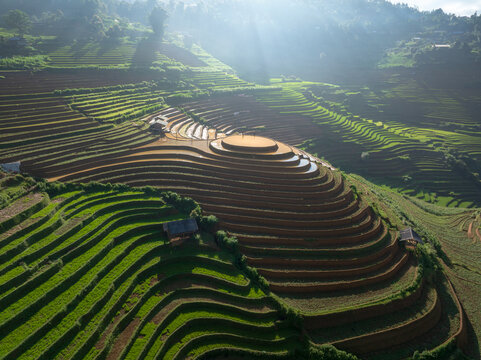 Mu Cang Chai Rice Terraces During Vietnam's Watering Season