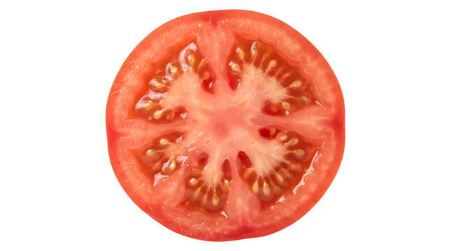Juicy red tomato slice a with vegetable,, nutrition, culinary as PNG cutout
