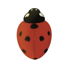 Cute red ladybug insect isolated on transparent background, vector illustration clipart © Jengjaew