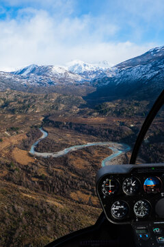 Cockpit View Over Winding River