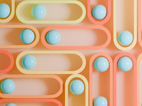 Colorful Shapes and Balls on a Playful Background
