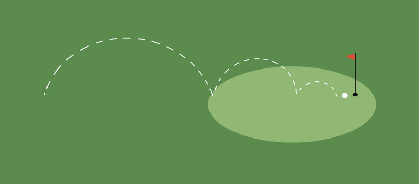 Golf Ball Approaching the Hole on a Green During a Game