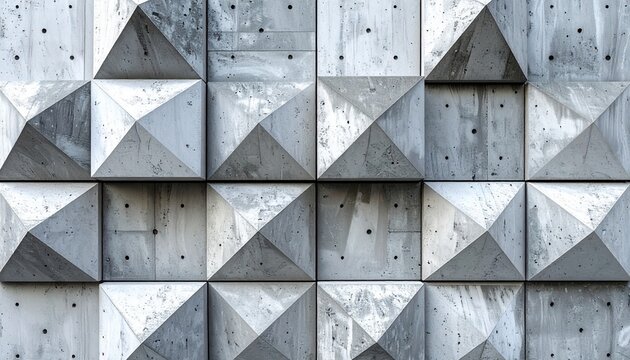 Concrete geometric breeze block with modern architectural texture