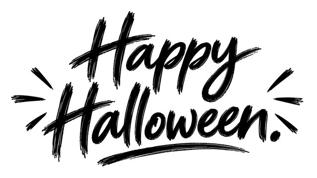 Happy Halloween spooky brush script typography for holiday party announcements.