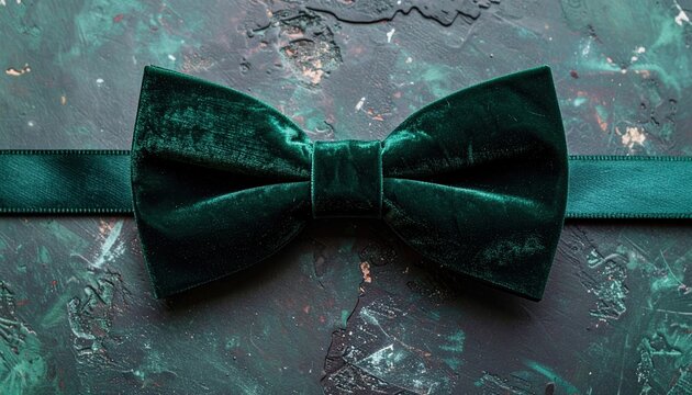 Elegant deep green velvet bow tie for festive events and formal fashion