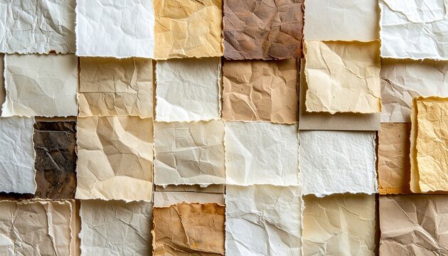 Square handmade paper with rough natural edges