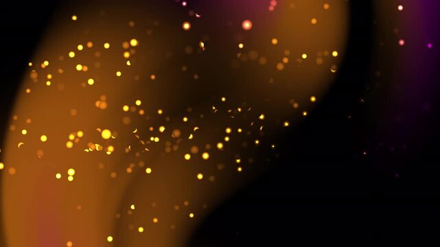 Orange dust rises through purple particle fields on a plain basic background, creating abstract texture that evokes technological networks, illuminated structures, and digital transformation