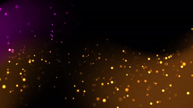 Plain basic surfaces become abstract through purple particles, orange dust, and geometric light, forming a technology inspired visual narrative of motion and digital space