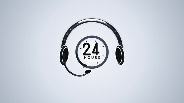 Headphones Graphic Showing Twenty Four Seamless Motion Loop 4K