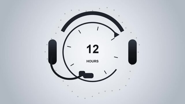 Headphones Graphic Showing Twenty Hour Seamless Motion Loop 4K