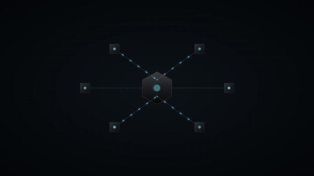 Futuristic Smart Grid Electrical Hub with Glowing Cyan Connection Lines and Green Load Balancing Indicators in Dark Technical Space