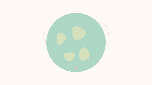 Stylized Pastel Globe with Airplane Flying in Heart-Shaped Dotted Trail Loop
