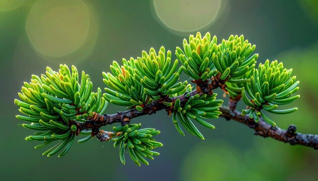 Small cedar branch showing intricate scale-like green leaves and natural texture