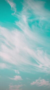 Fluffy Clouds Cloud Sky Blue Moving In Blue Cloudy Sky With Fluffy Clouds. Natural Background Cloudscape Time Lapse, Timelapse, Time-lapse. Blue Background. Abstract Blue. Cloud White Blue Sky White