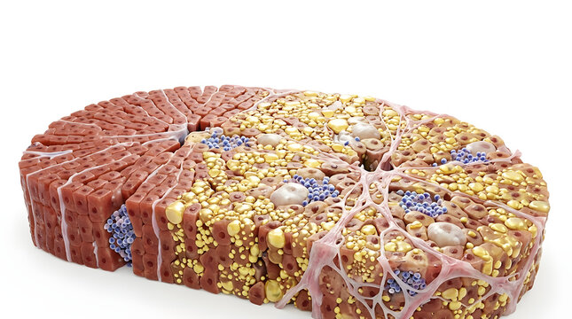 Metabolic Syndrome and Fatty Liver &ndash; Fatty Liver Medical Pathology Illustration 2
