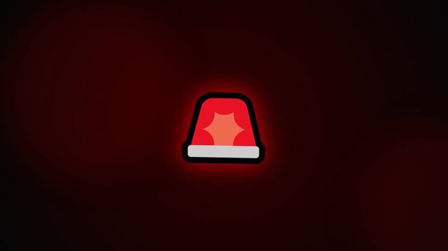 Multiple red emergency flasher icons blinking on dark background